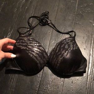 Faux leather PINK bikini top